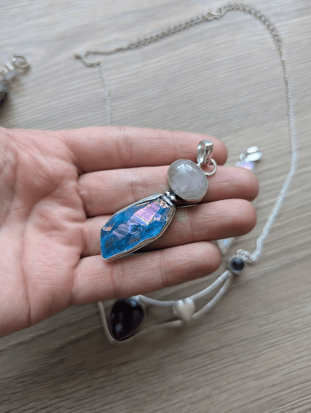 Pendant angel aura , amethyst collar you choose 