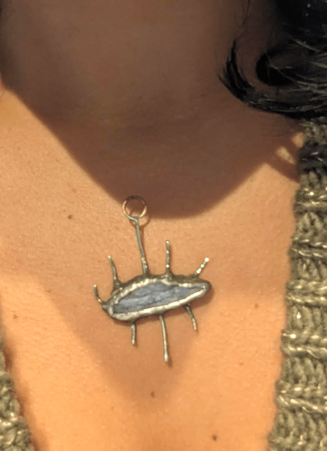 Blue kyanite necklace eye 