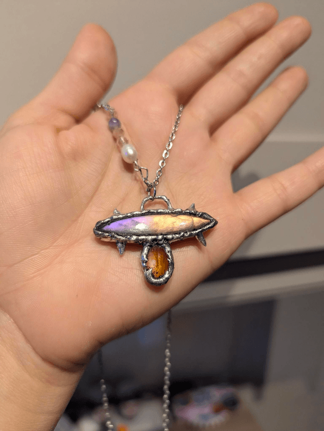 Labradorite and citrine necklace 