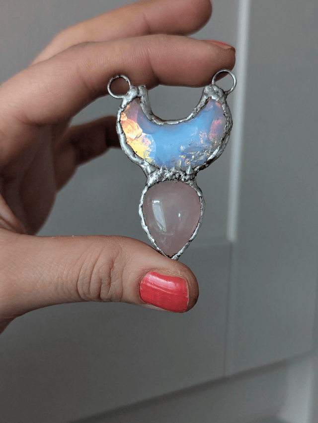 Happy vibes collection, abalone, rose quartz, labradorite star 