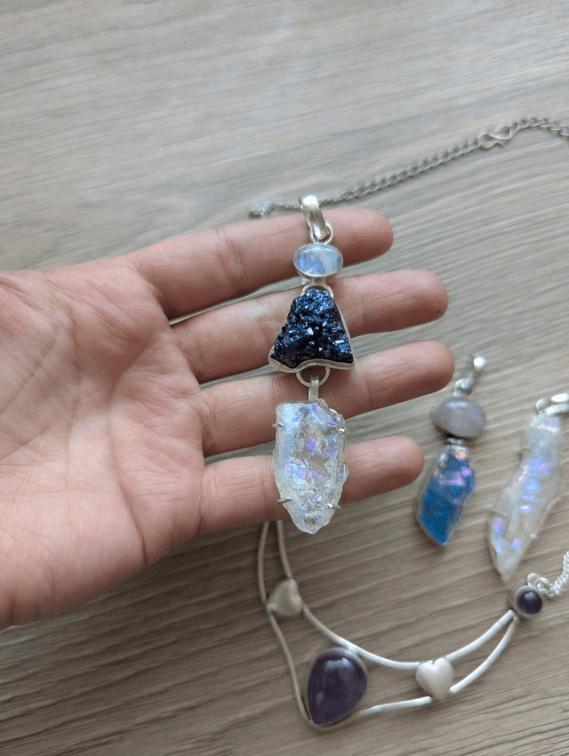 Pendant angel aura , amethyst collar you choose 