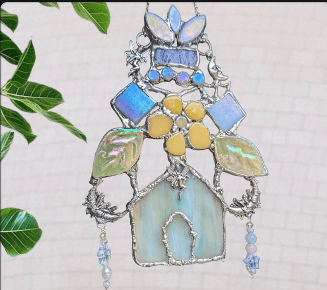 Fairy land  , Rare stained glass , artwork , ceramic decor Indoor Wall Hanging Art Ornament gift window