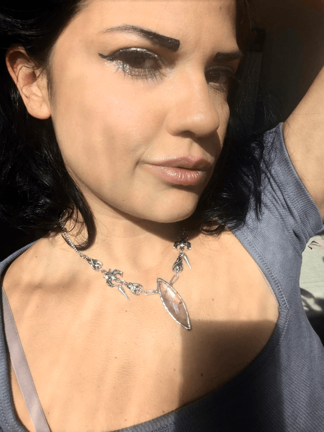 Gothic Bats and rose cut amethyst 