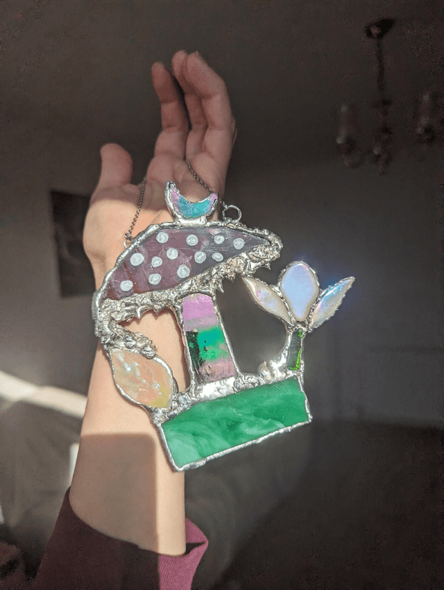 Mushroom flower decor suncatcher ornament 