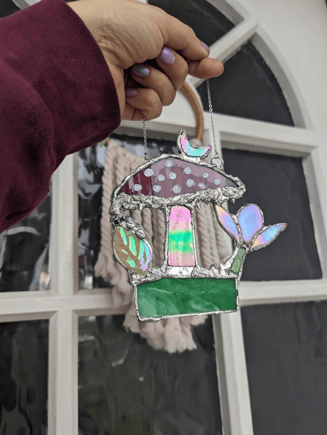 Mushroom flower decor suncatcher ornament 
