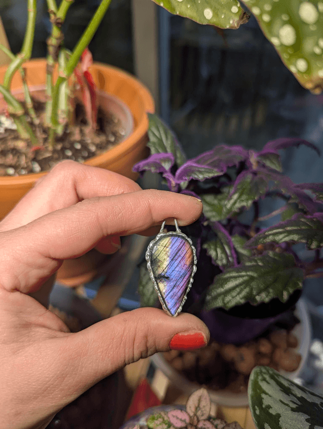 Valentine Collection, purple Labradorite, tourmaline, morganite