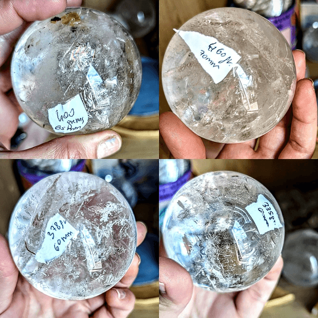 AAA CLEAR Quartz spheres from Brazil , healing crystal , scrying crystal ball