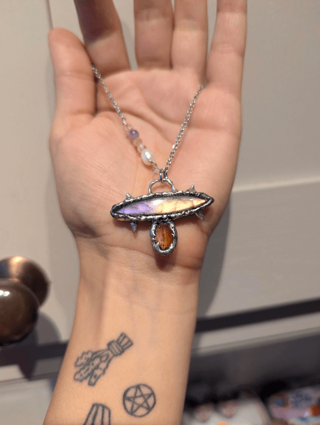 Labradorite and citrine necklace 