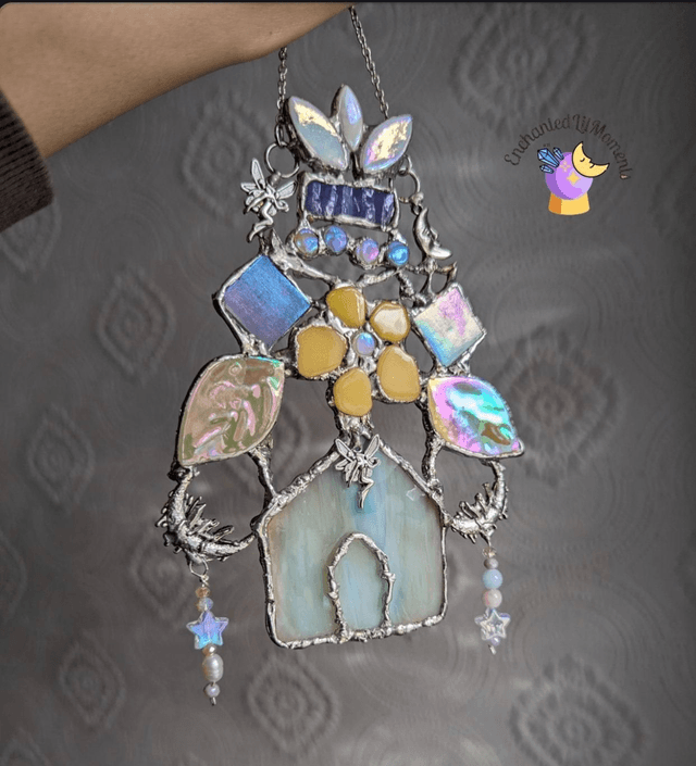 Fairy land  , Rare stained glass , artwork , ceramic decor Indoor Wall Hanging Art Ornament gift window