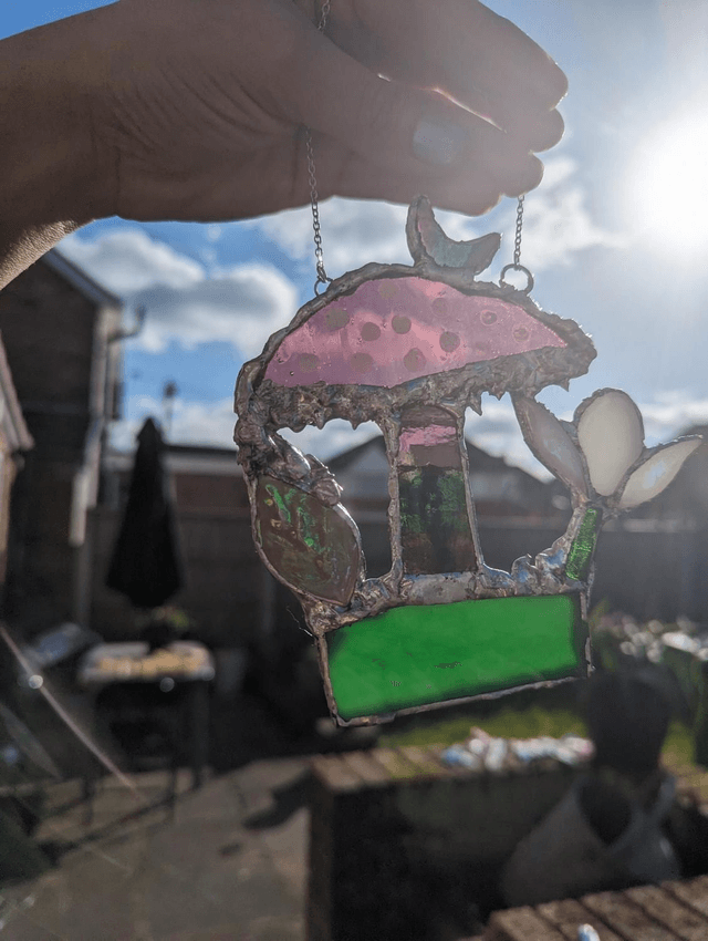Mushroom flower decor suncatcher ornament 