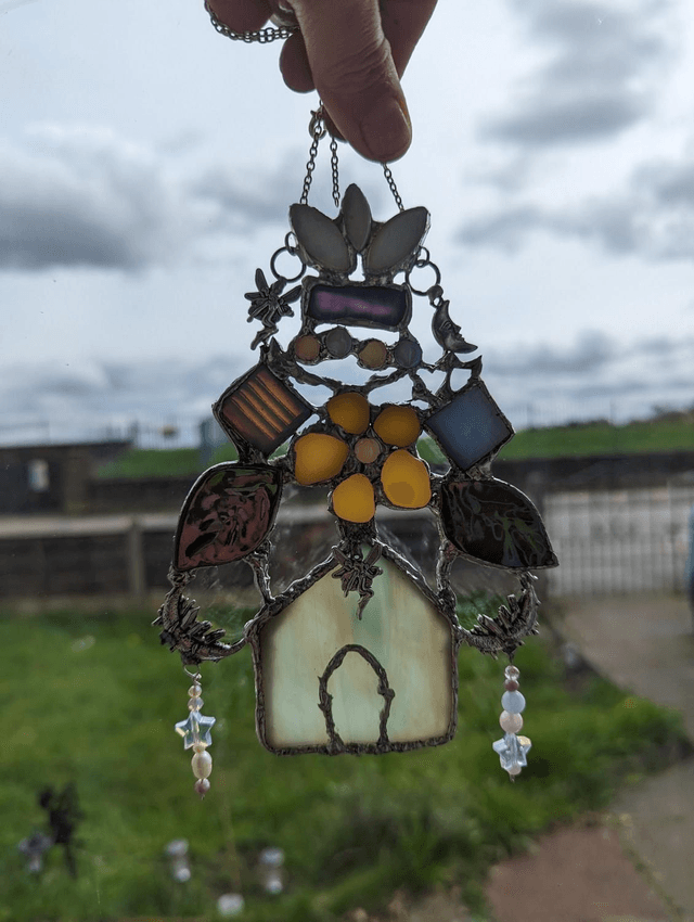 Fairy land  , Rare stained glass , artwork , ceramic decor Indoor Wall Hanging Art Ornament gift window