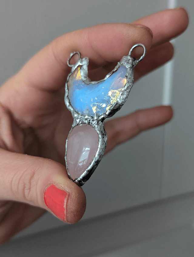 Happy vibes collection, abalone, rose quartz, labradorite star 