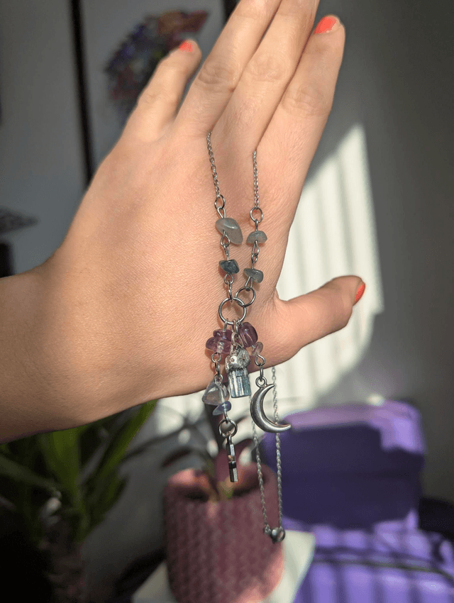 Tourmaline charm necklace 