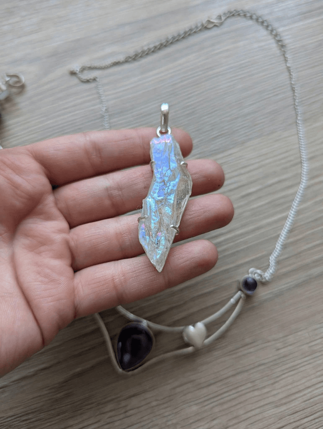 Pendant angel aura , amethyst collar you choose 