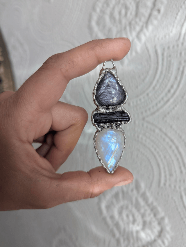 Ruby tourmaline and rainbow moonstone necklace multi gemstones 