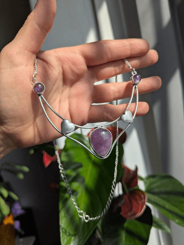 Pendant angel aura , amethyst collar you choose 
