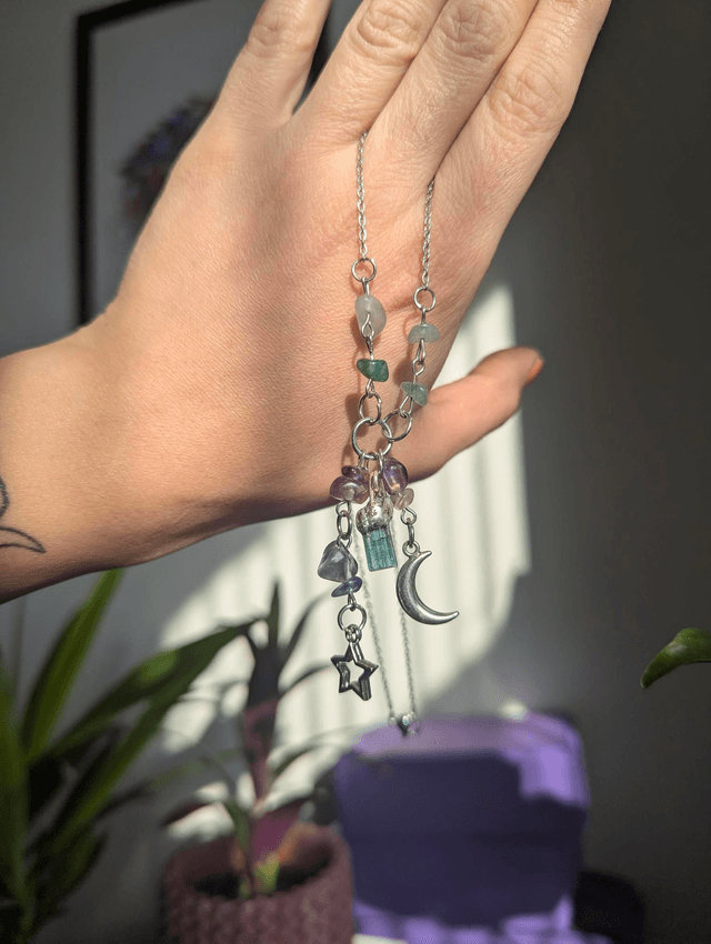 Tourmaline charm necklace 