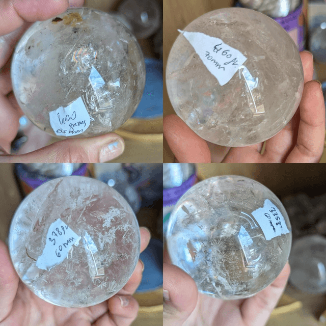 AAA CLEAR Quartz spheres from Brazil , healing crystal , scrying crystal ball