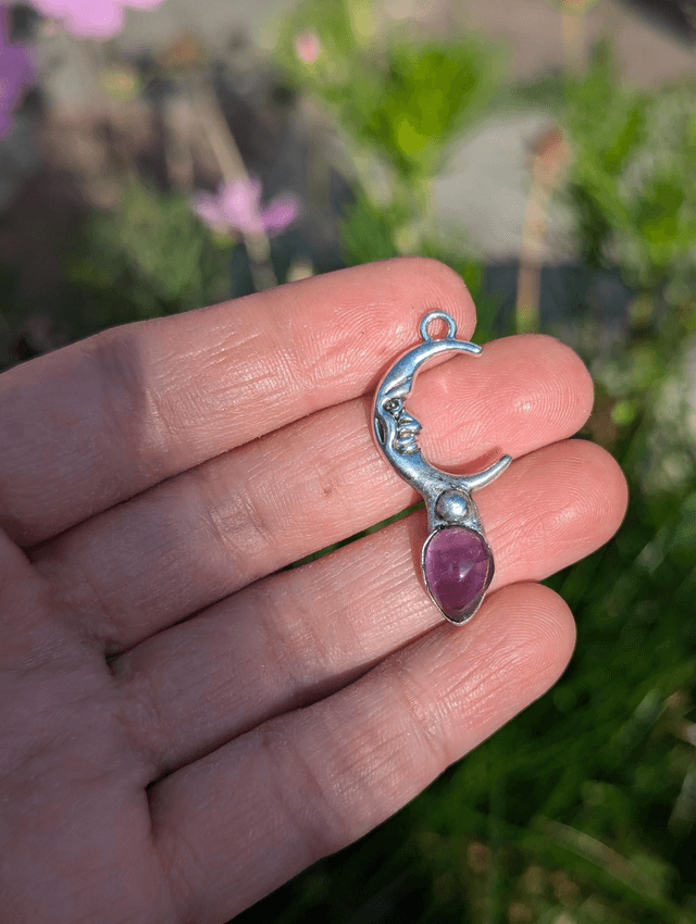 Moon and amethyst necklace 