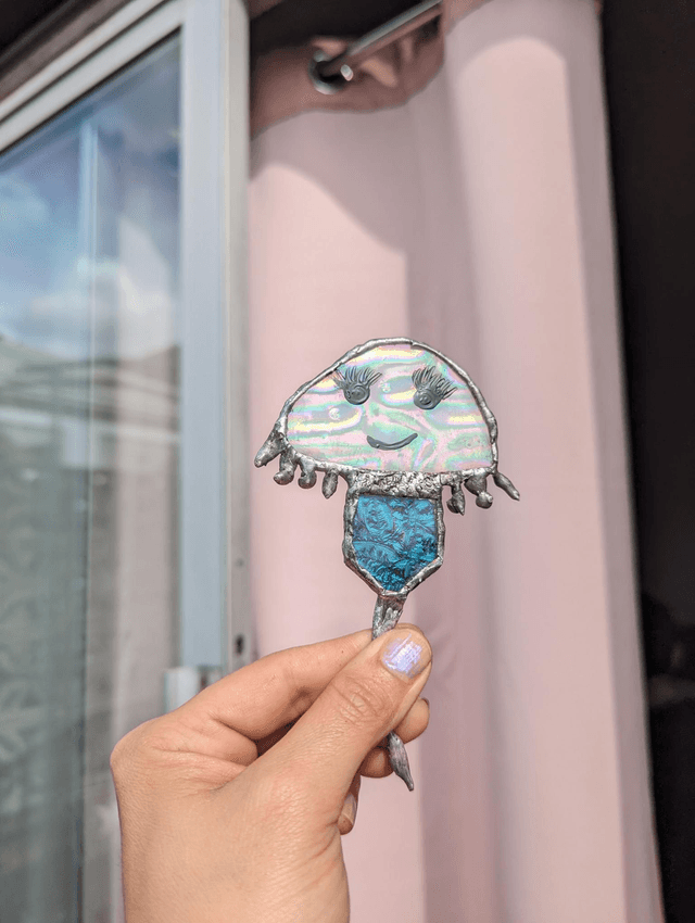 Jellyfish shaped decor pot vase suncatcher 