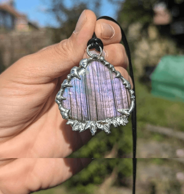 Purple labradorite big pendant 