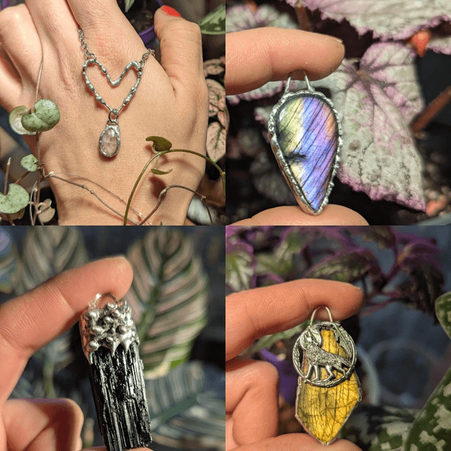 Valentine Collection, purple Labradorite, tourmaline, morganite