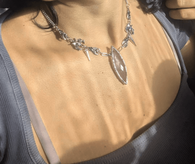 Gothic Bats and rose cut amethyst 