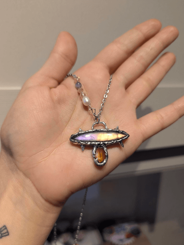 Labradorite and citrine necklace 
