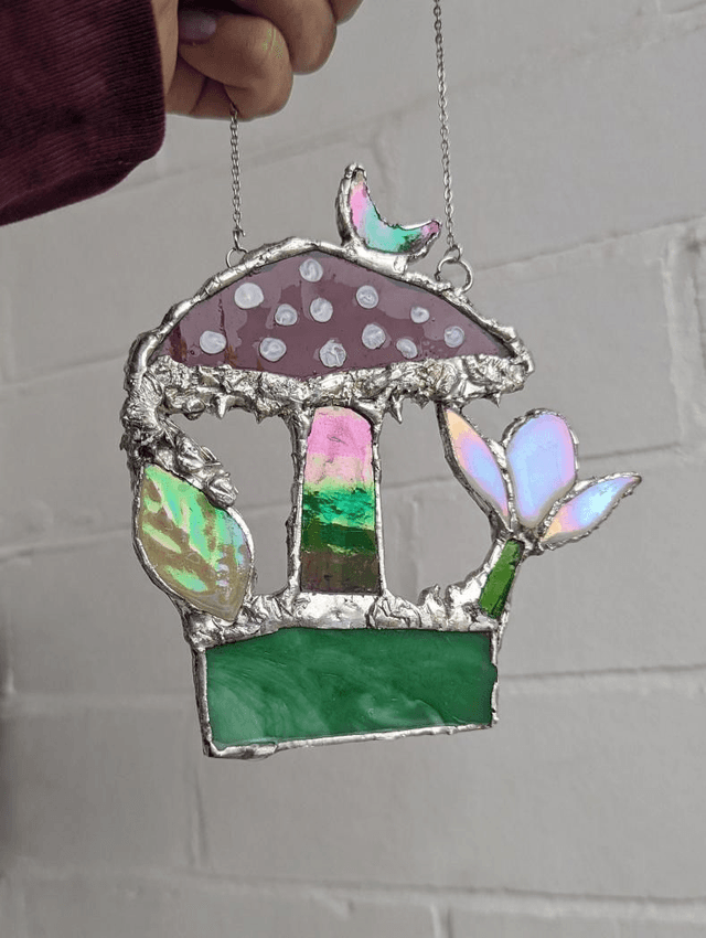 Mushroom flower decor suncatcher ornament 