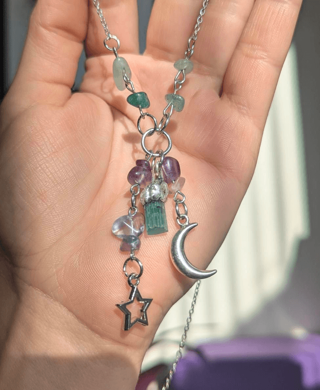 Tourmaline charm necklace 